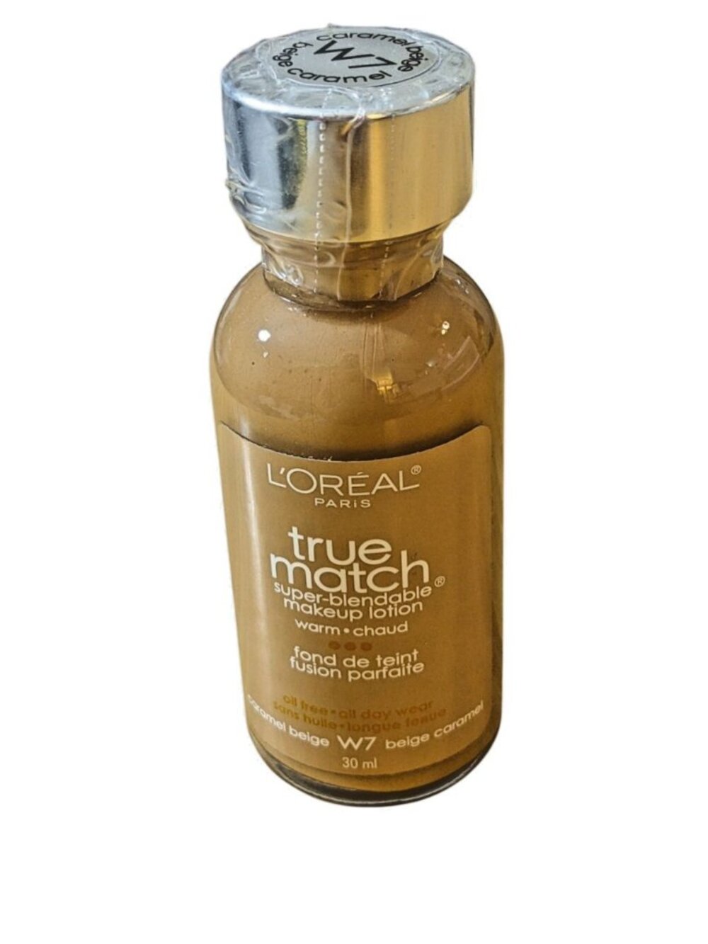 LOREAL True Match Super Blendable Make Up Lotion WARM Caramel Beige W7 NEW Seal